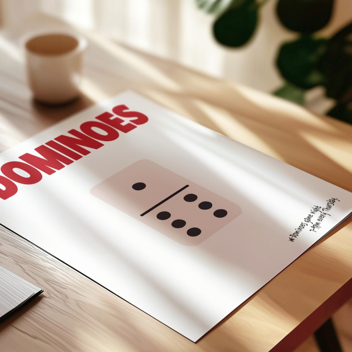 Black / Red Dominoes Retro Game Giclée Art Print A2 | A2 | 420 X 594Mm | Fanclub – image 5