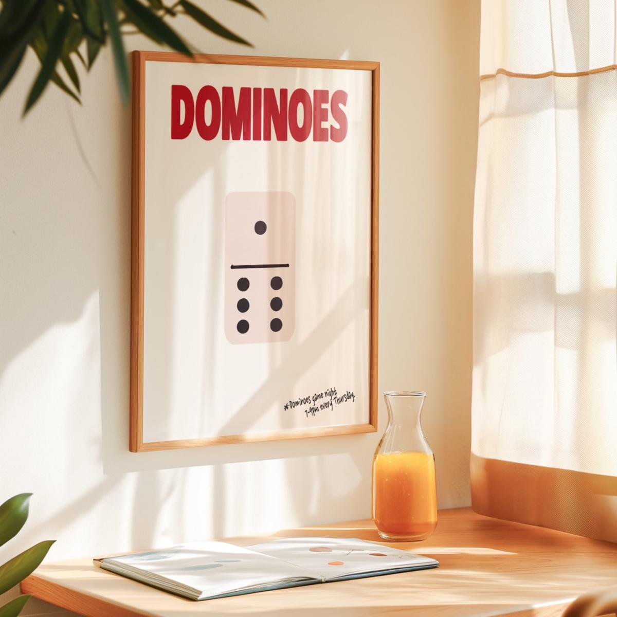 Black / Red Dominoes Retro Game Giclée Art Print A2 | A2 | 420 X 594Mm | Fanclub – image 7