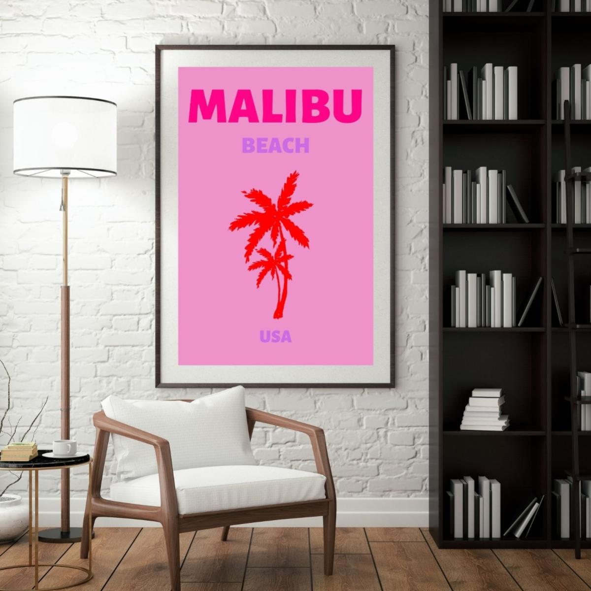 Pink / Purple Malibu Beach Vibes Poster | Artchi – image 3