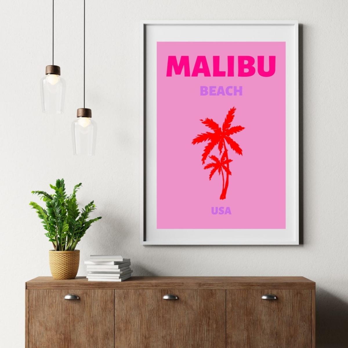 Pink / Purple Malibu Beach Vibes Poster | Artchi – image 4
