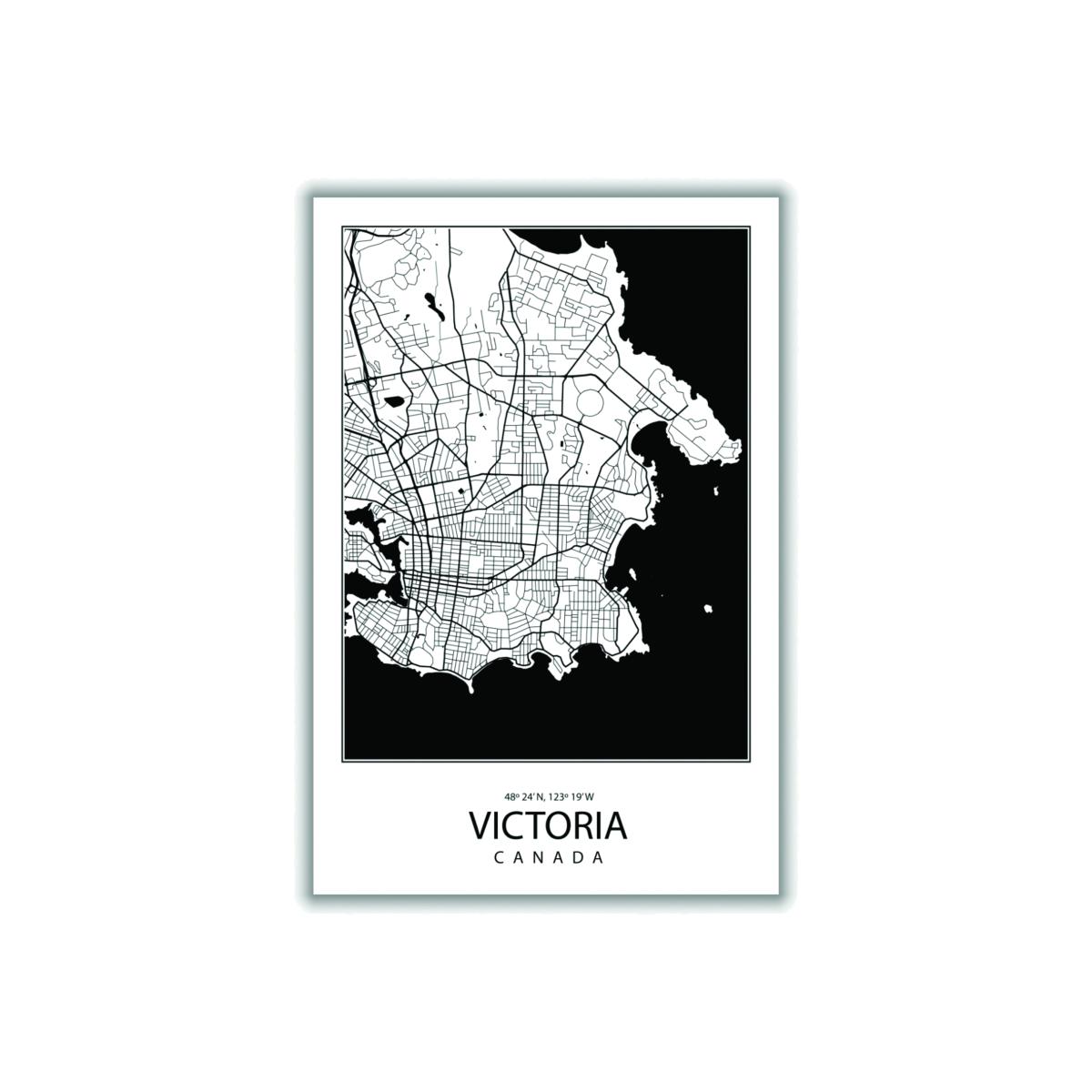 Black Map Of Victoria Canada Large Stanley Print House – image 1