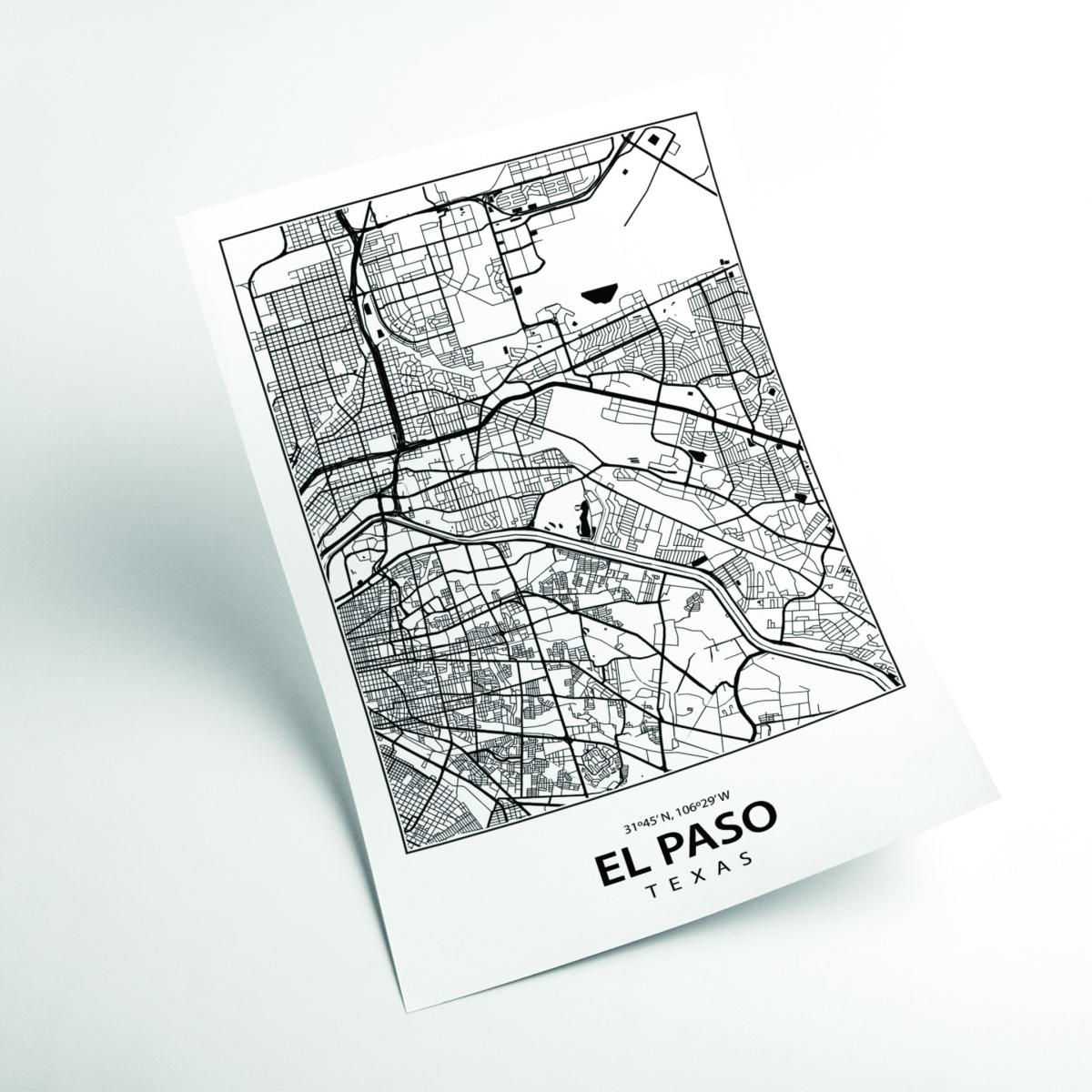 Black Map Of El Paso Large Stanley Print House – image 2