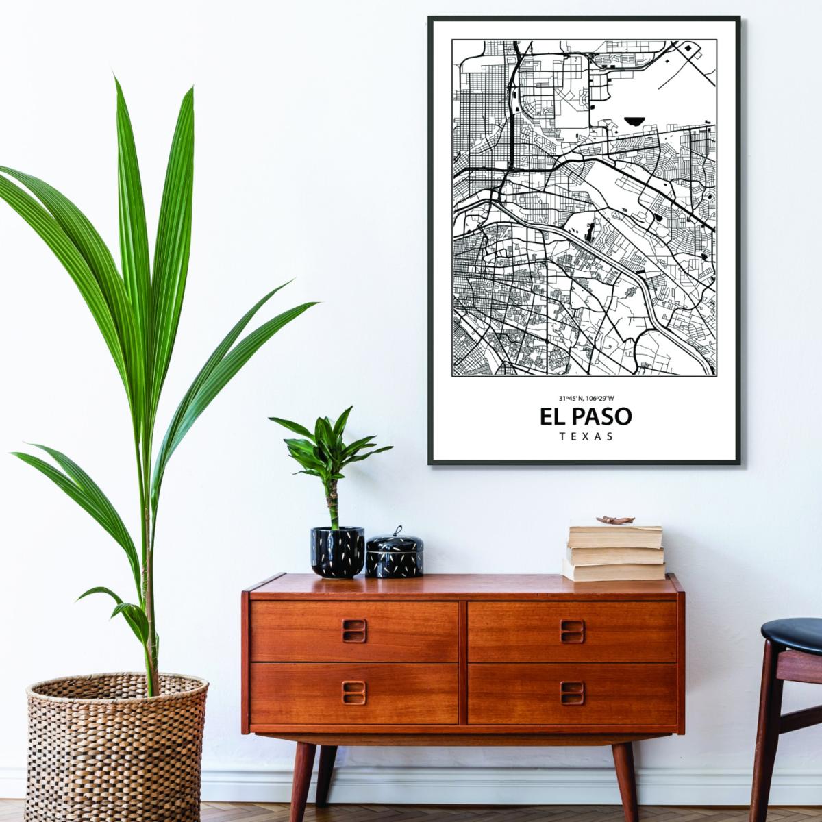 Black Map Of El Paso Large Stanley Print House – image 3