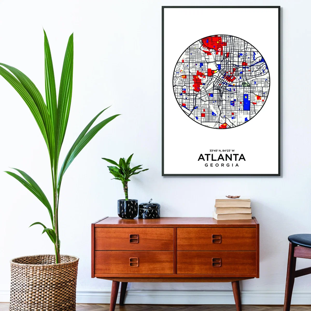Red Map Of Atlanta 1 A4 210 X 297Mm Stanley Print House – image 3