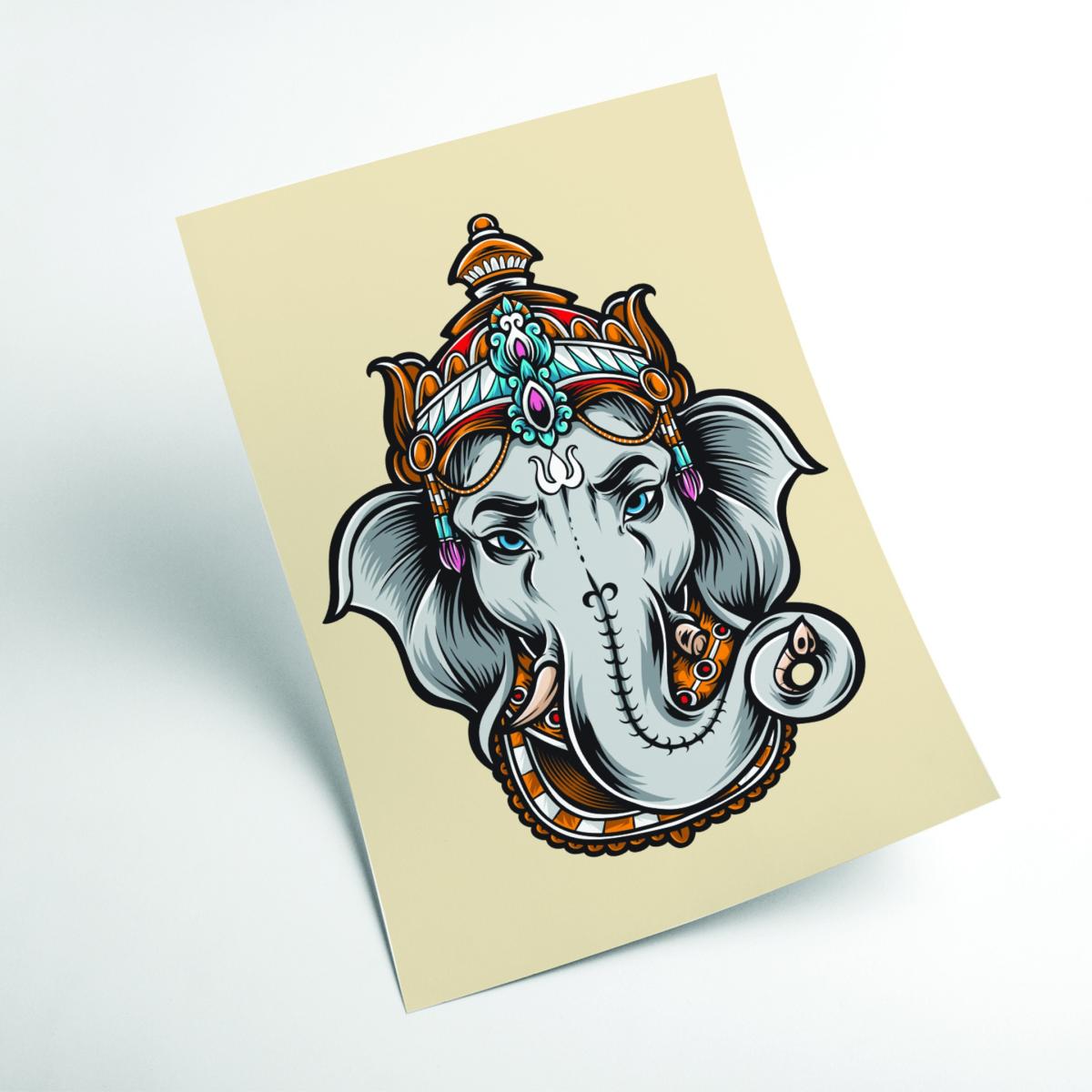 Grey Ask Lord Ganesha A2 420 X 594Mm Stanley Print House – image 2