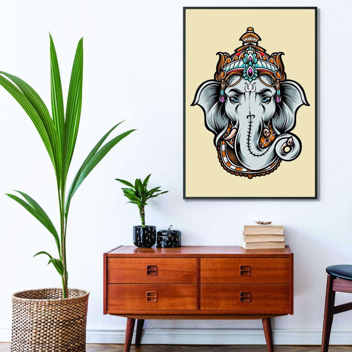 Grey Ask Lord Ganesha A2 420 X 594Mm Stanley Print House – image 3