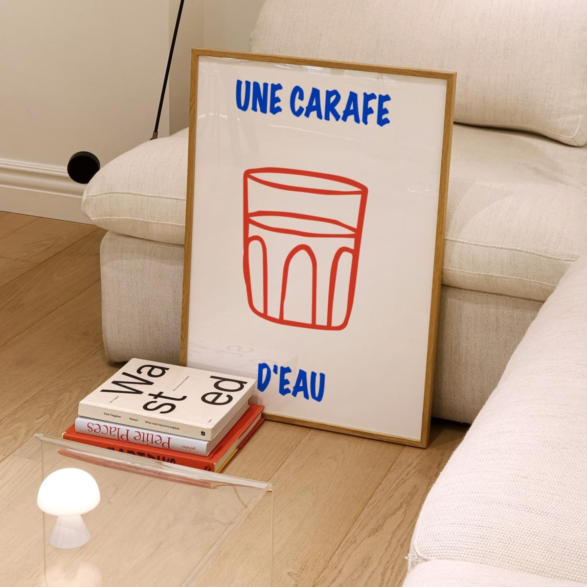 Red / Blue Une Carafe D'eau French Kitchen Retro Inspired Giclée Art Print A3 | A4 | 210 X 297Mm | Fanclub – image 3