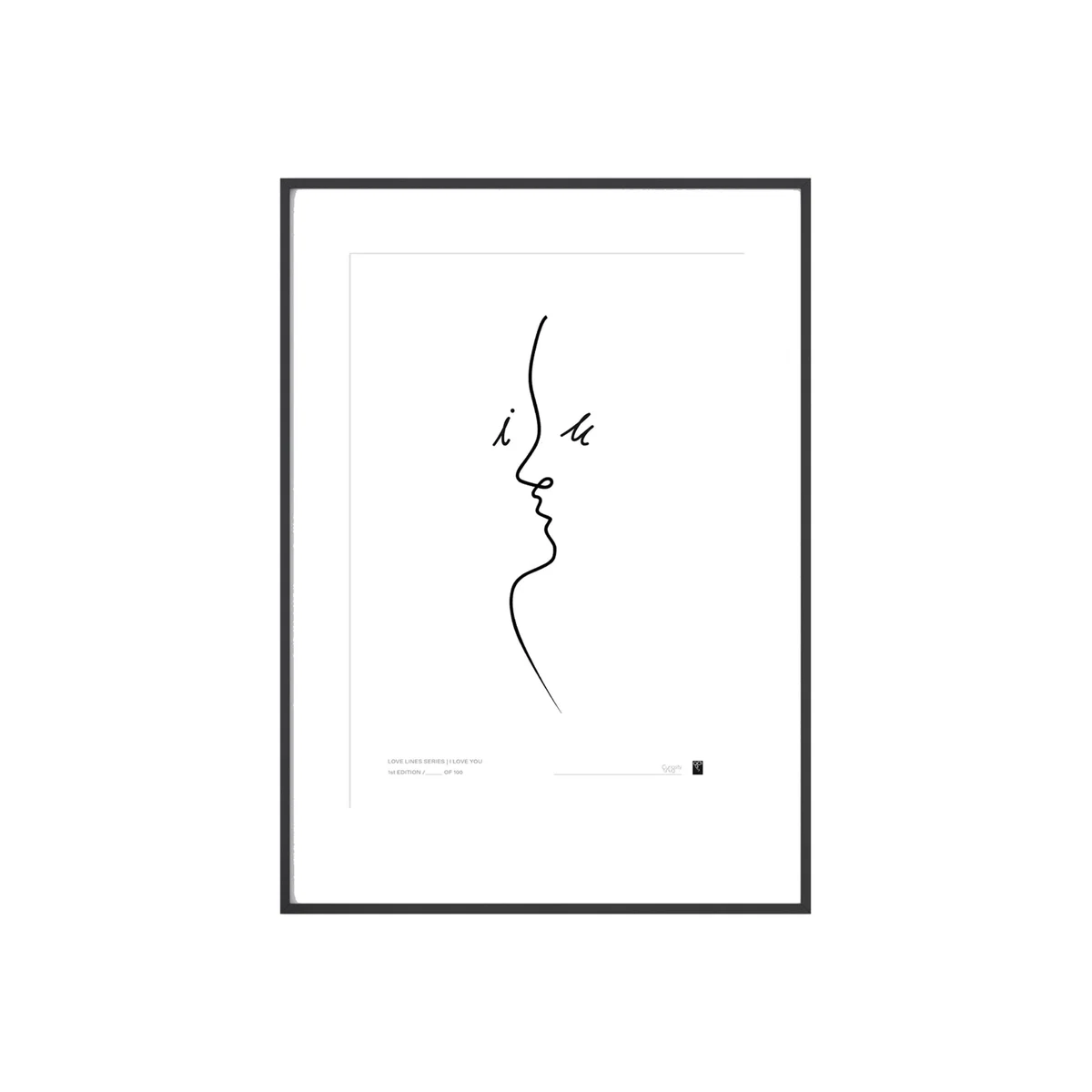 Love Lines Series - I Love U Print - Black Curiosity Snug – image 1