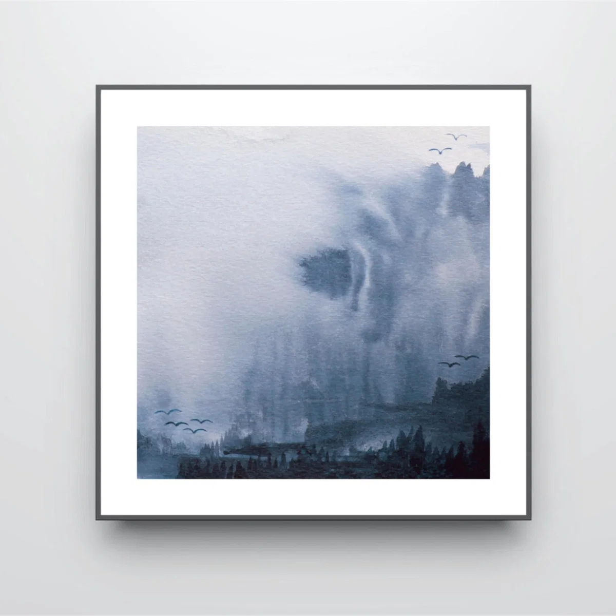 Ethereal Blue Abstract Landscape Art Print One Size Rosanna Corfe – image 2