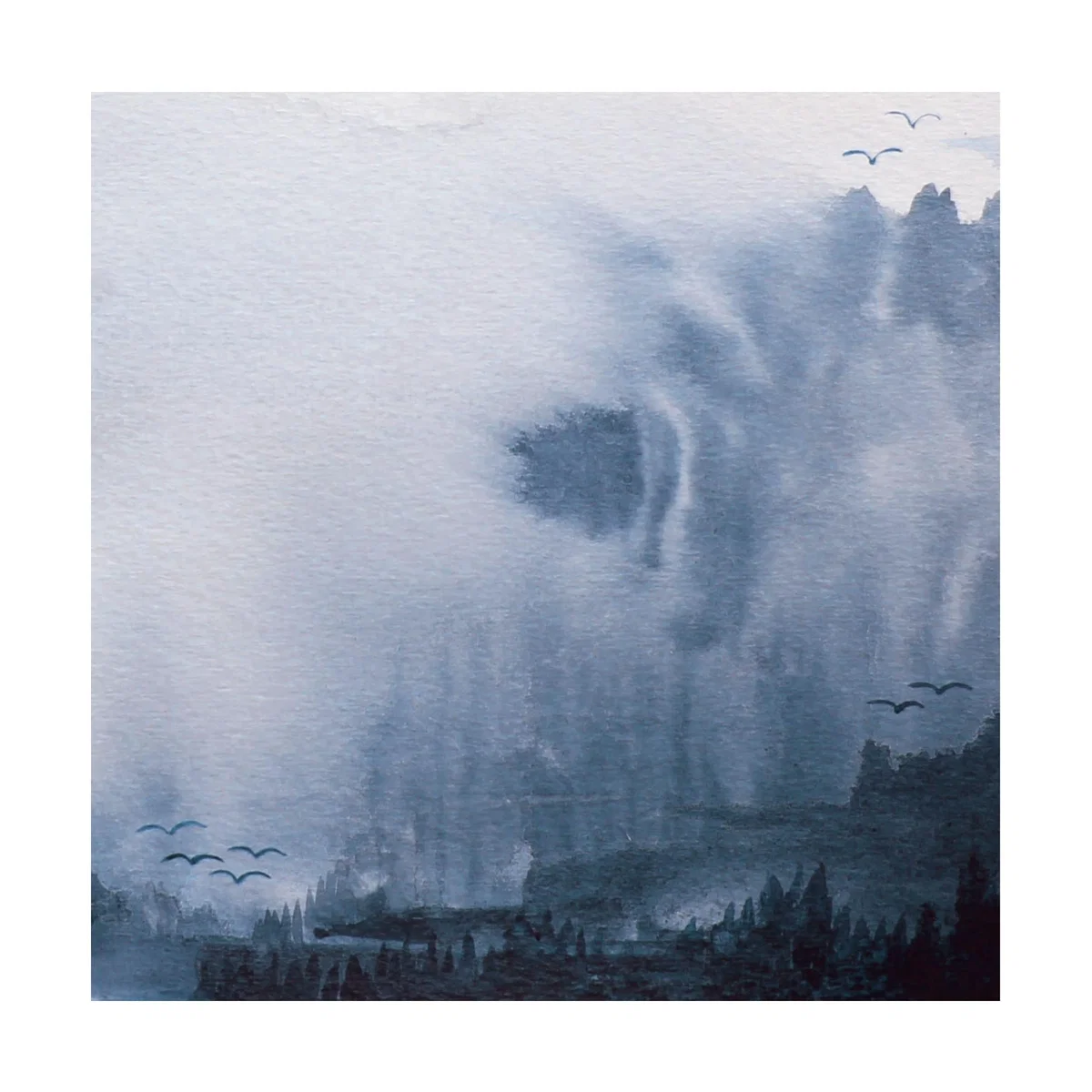 Ethereal Blue Abstract Landscape Art Print One Size Rosanna Corfe – image 3