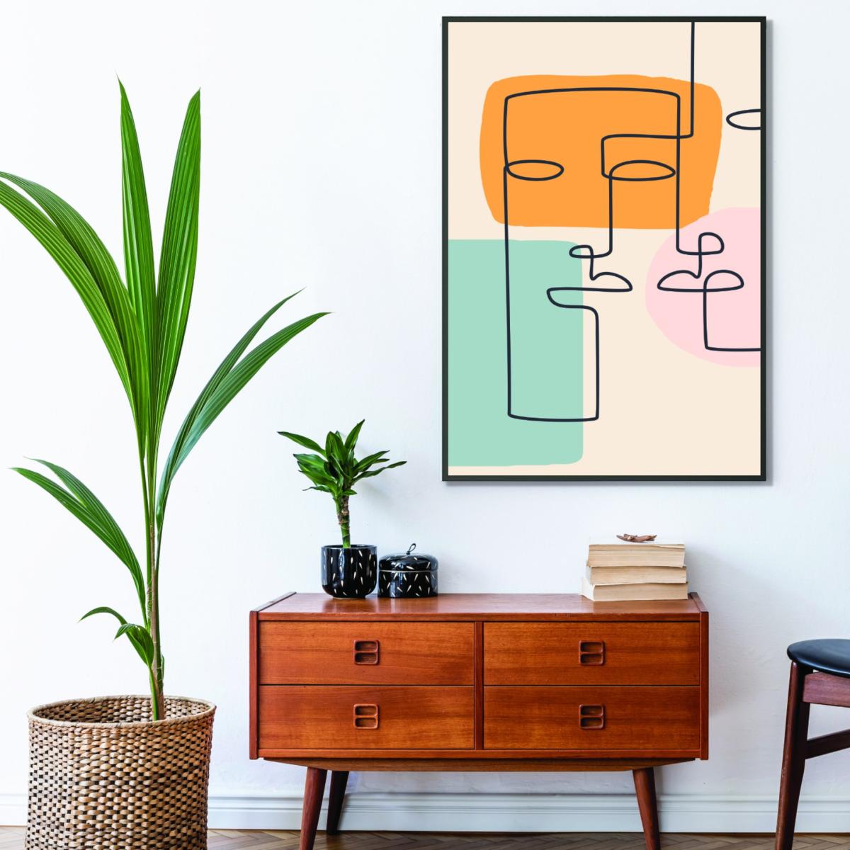 Yellow / Orange Abstract Color Faces #3 Large Stanley Print House – image 3