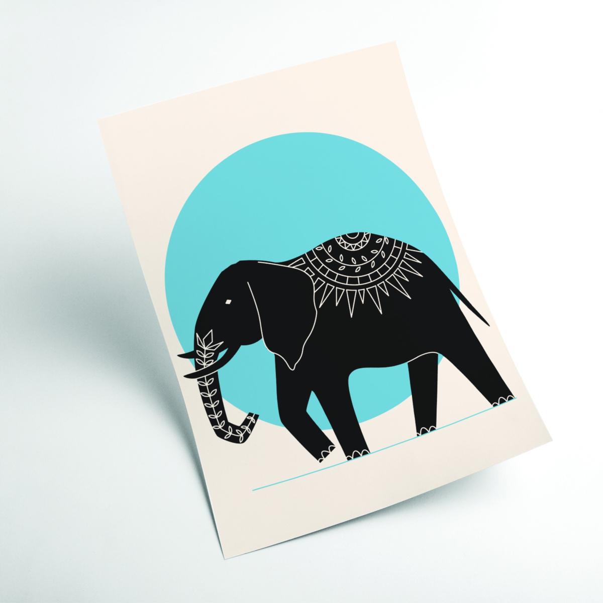 Blue Elephant Moonlight Extra Large Stanley Print House – image 2