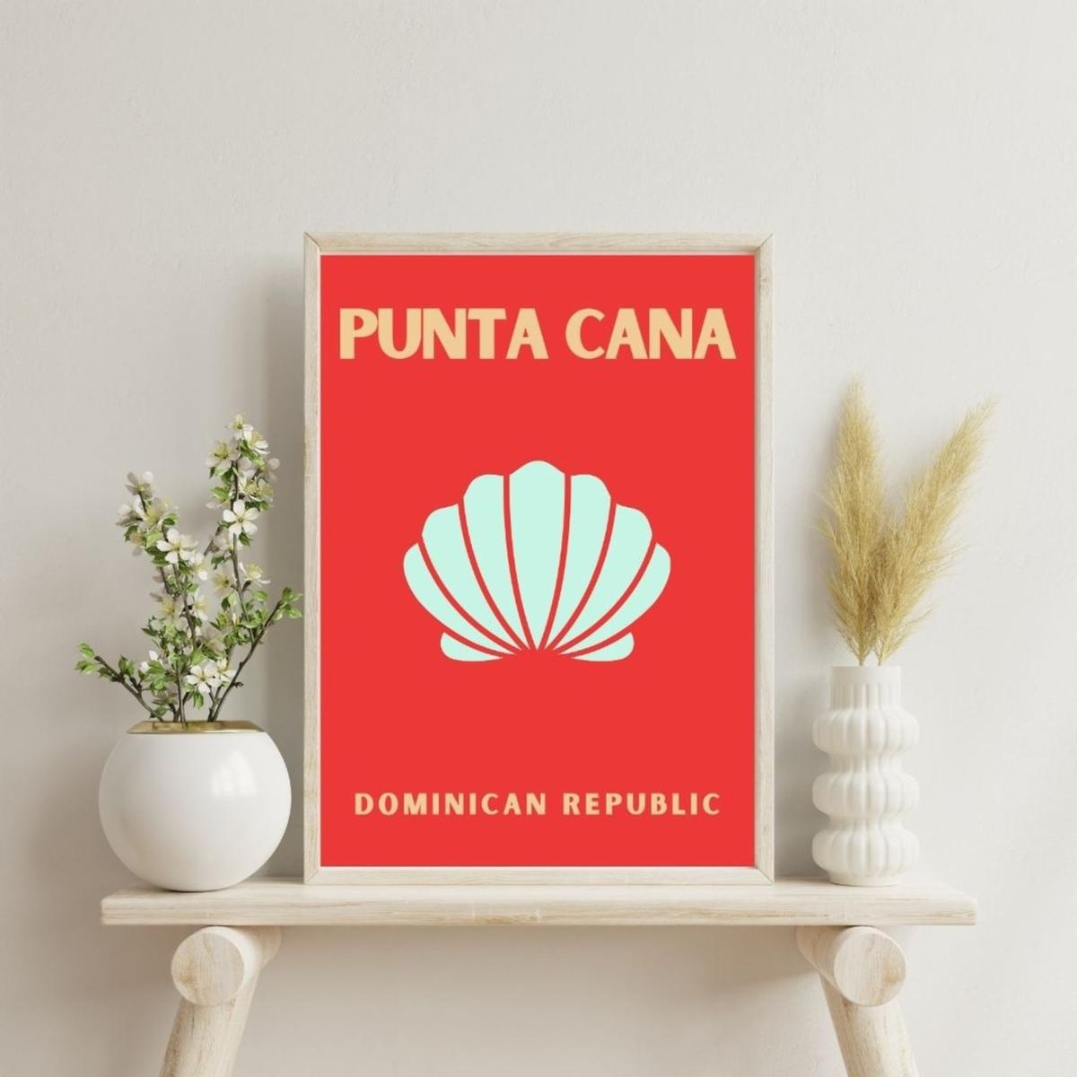 Red Punta Cana Shell Art Poster | Artchi – image 2