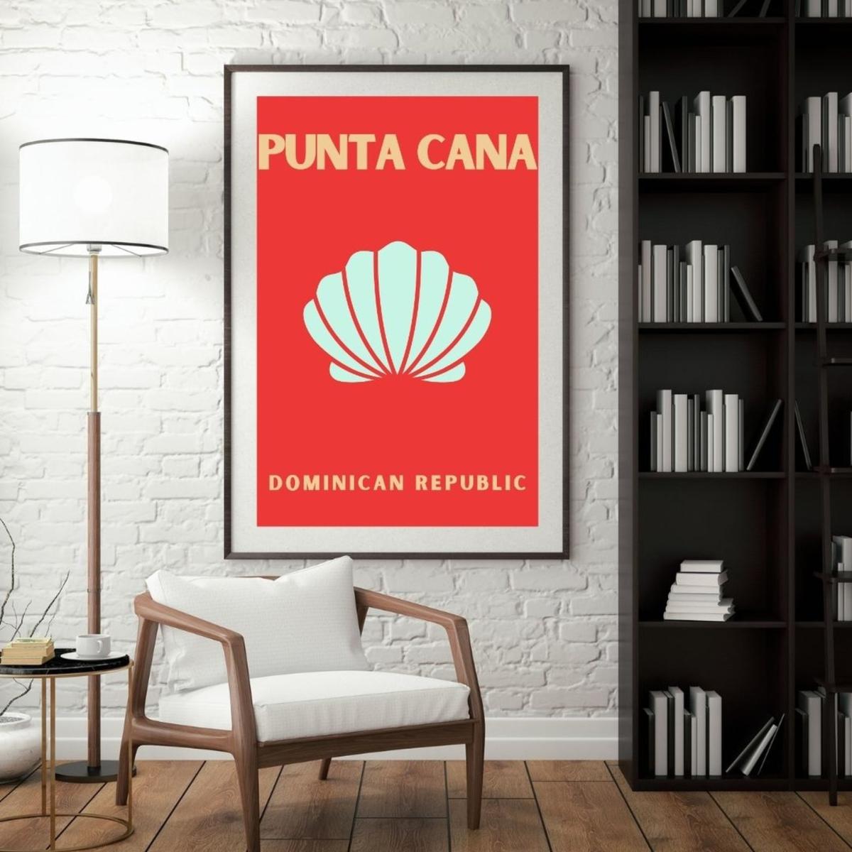 Red Punta Cana Shell Art Poster | Artchi – image 3