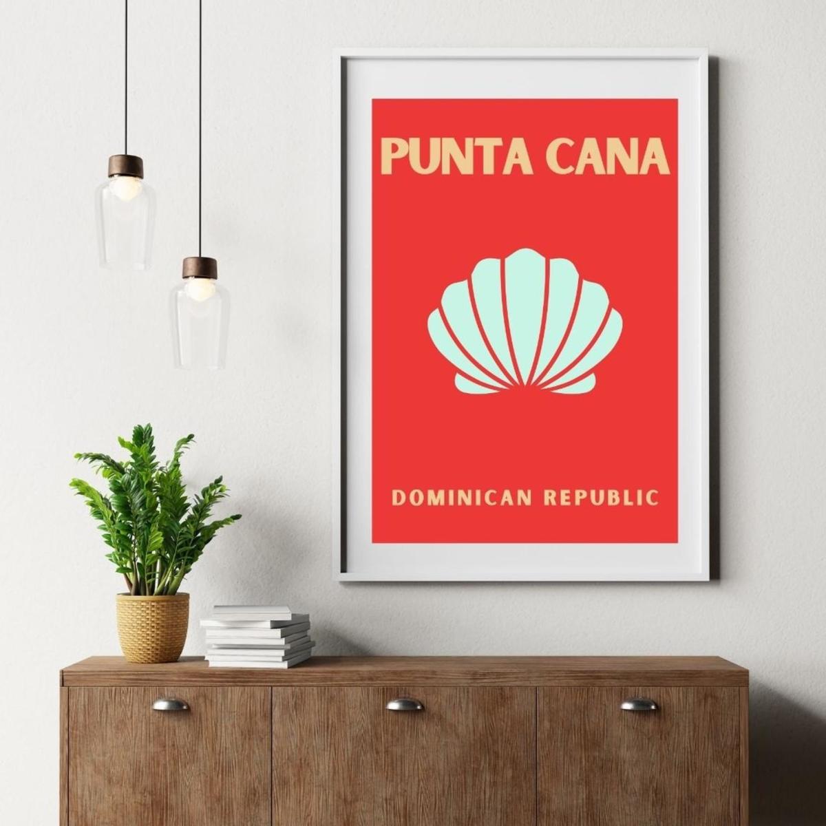 Red Punta Cana Shell Art Poster | Artchi – image 4