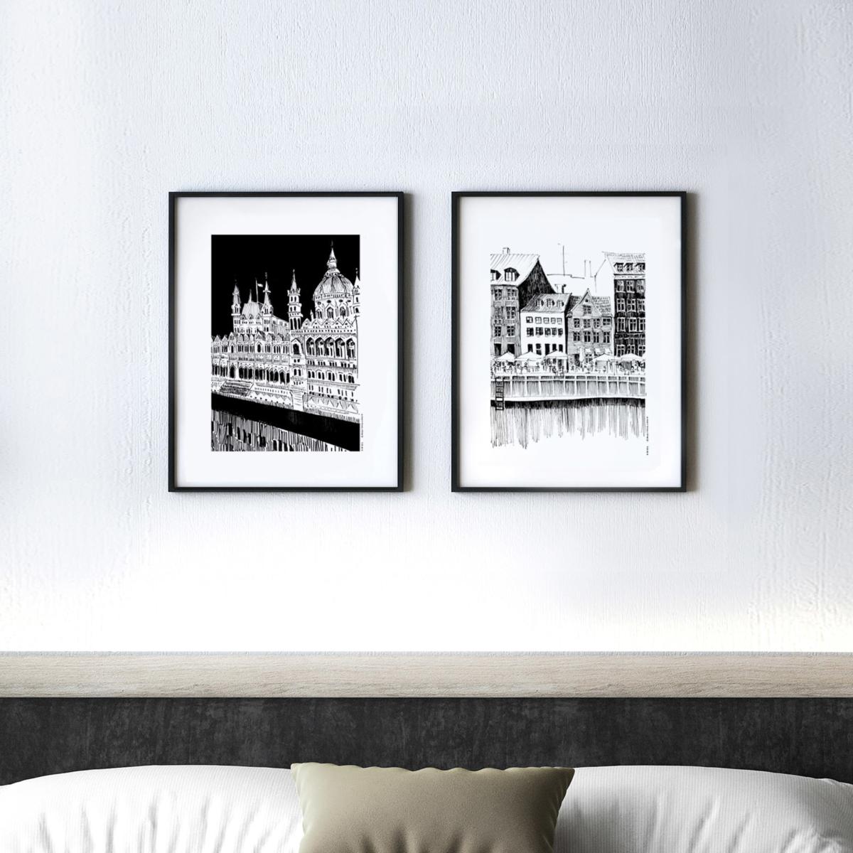 Black / White Beautiful Budapest City Art Print: Hungary Architecture Masterpieces Awol – image 3