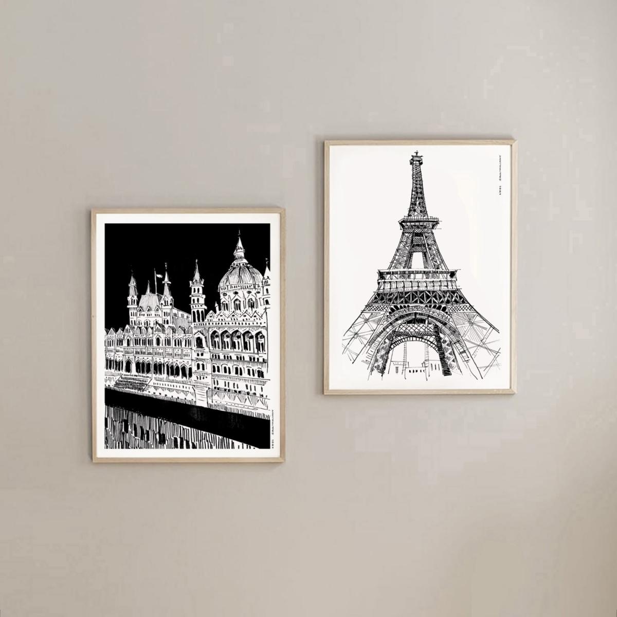 Black / White Beautiful Budapest City Art Print: Hungary Architecture Masterpieces Awol – image 8