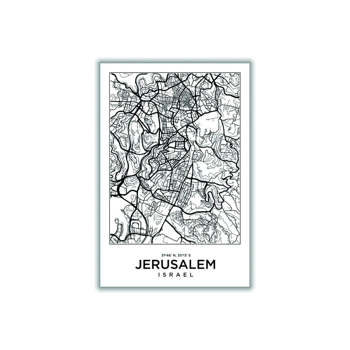 Black Map Of Jerusalem Isreal Extra Large Stanley Print House – image 1