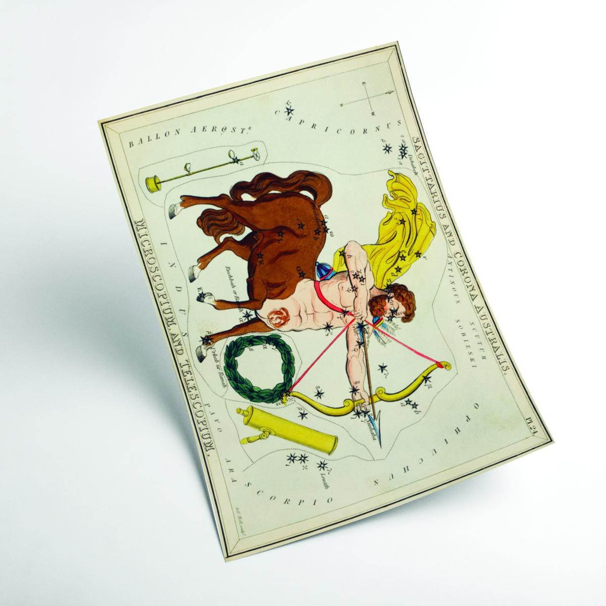 Astronomical Chart Illustration Of Sagittarius And Corona Australis A1 594 X 841Mm Stanley Print House – image 2