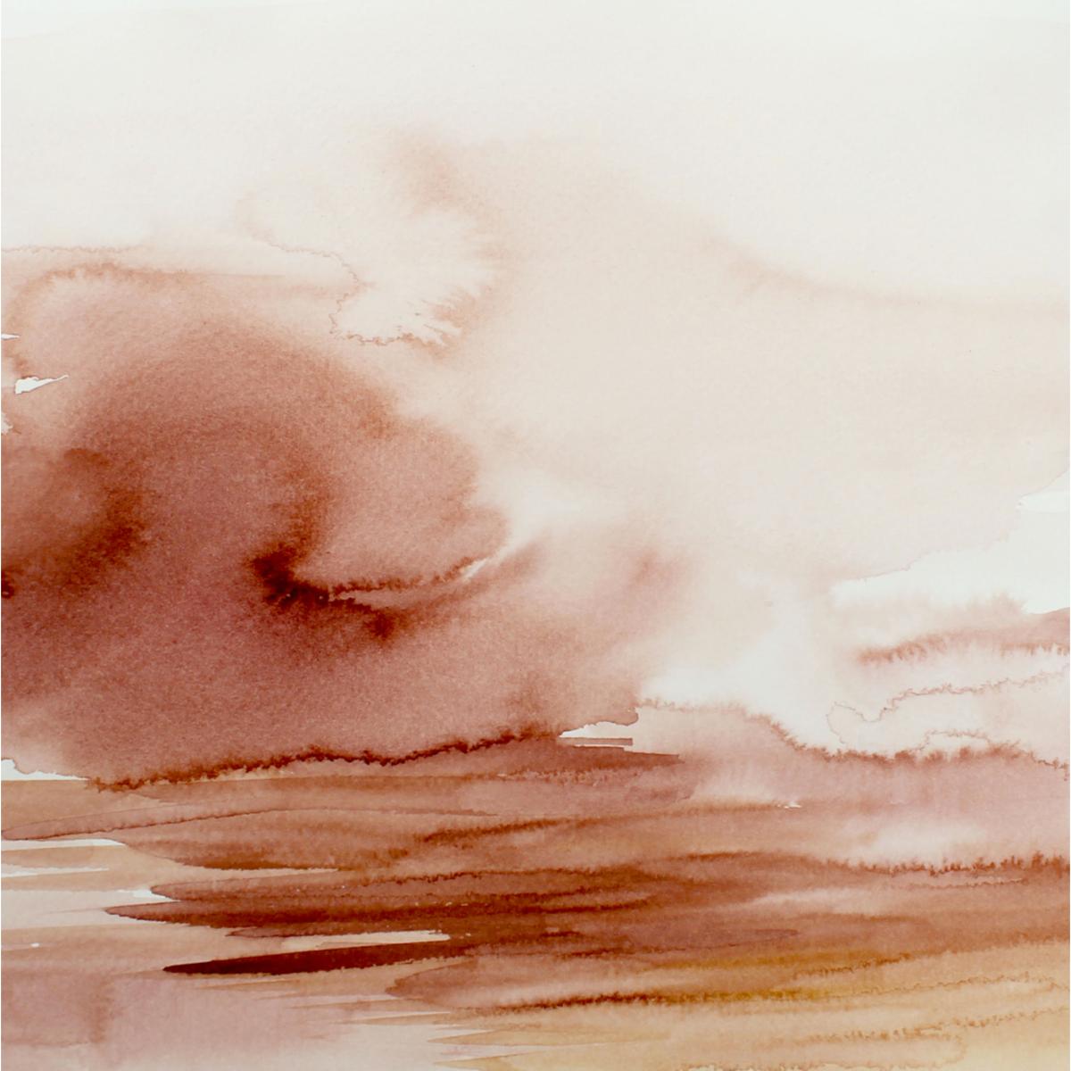 Pink / Purple / Yellow 'Warm Skies 2' Abstract Landscape Art Print - Pink Orange One Size Rosanna Corfe – image 3