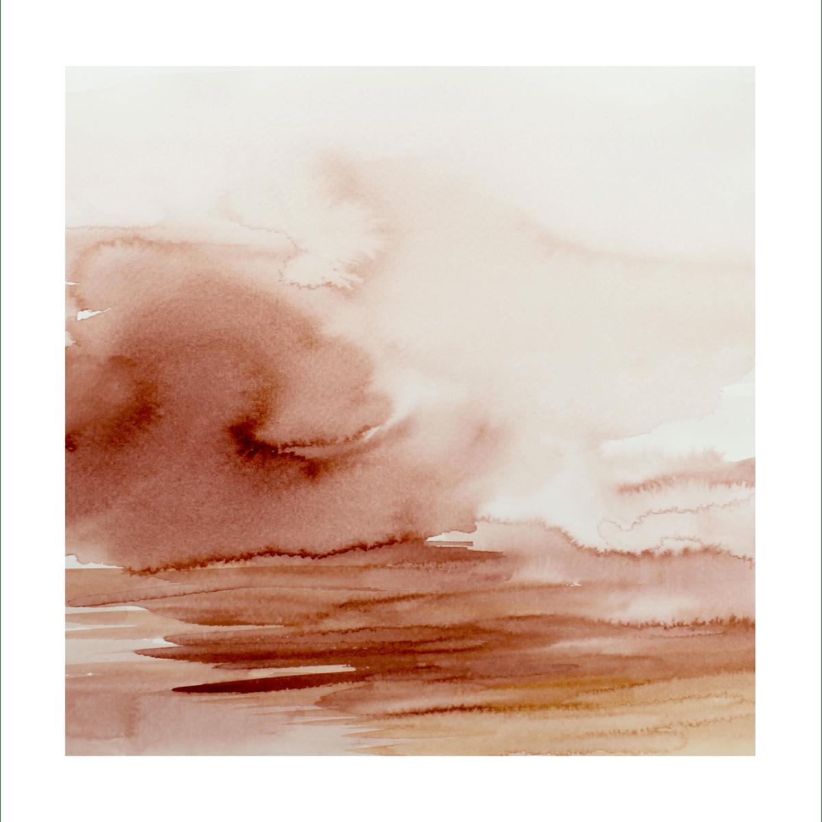 Pink / Purple / Yellow 'Warm Skies 2' Abstract Landscape Art Print - Pink Orange One Size Rosanna Corfe – image 1