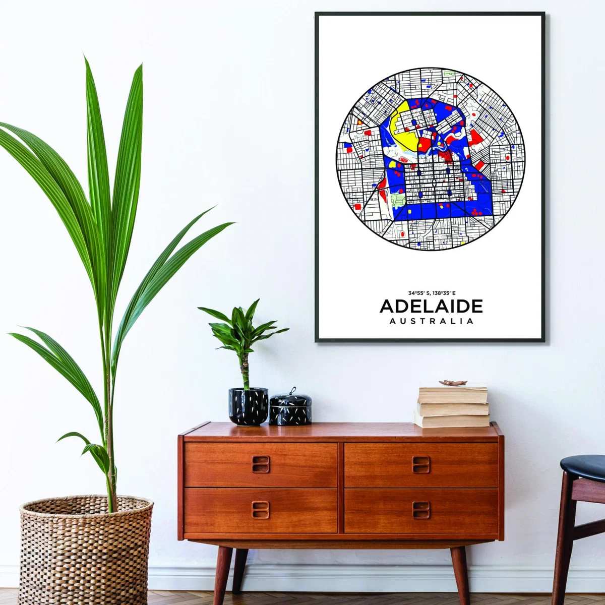 Blue Map Of Adelaide Australia A3 297 X 420Mm Stanley Print House – image 3