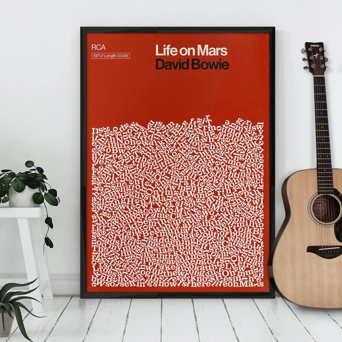 Life On Mars - Song Lyric Print A3 297 X 420Mm Reign & Hail – image 3