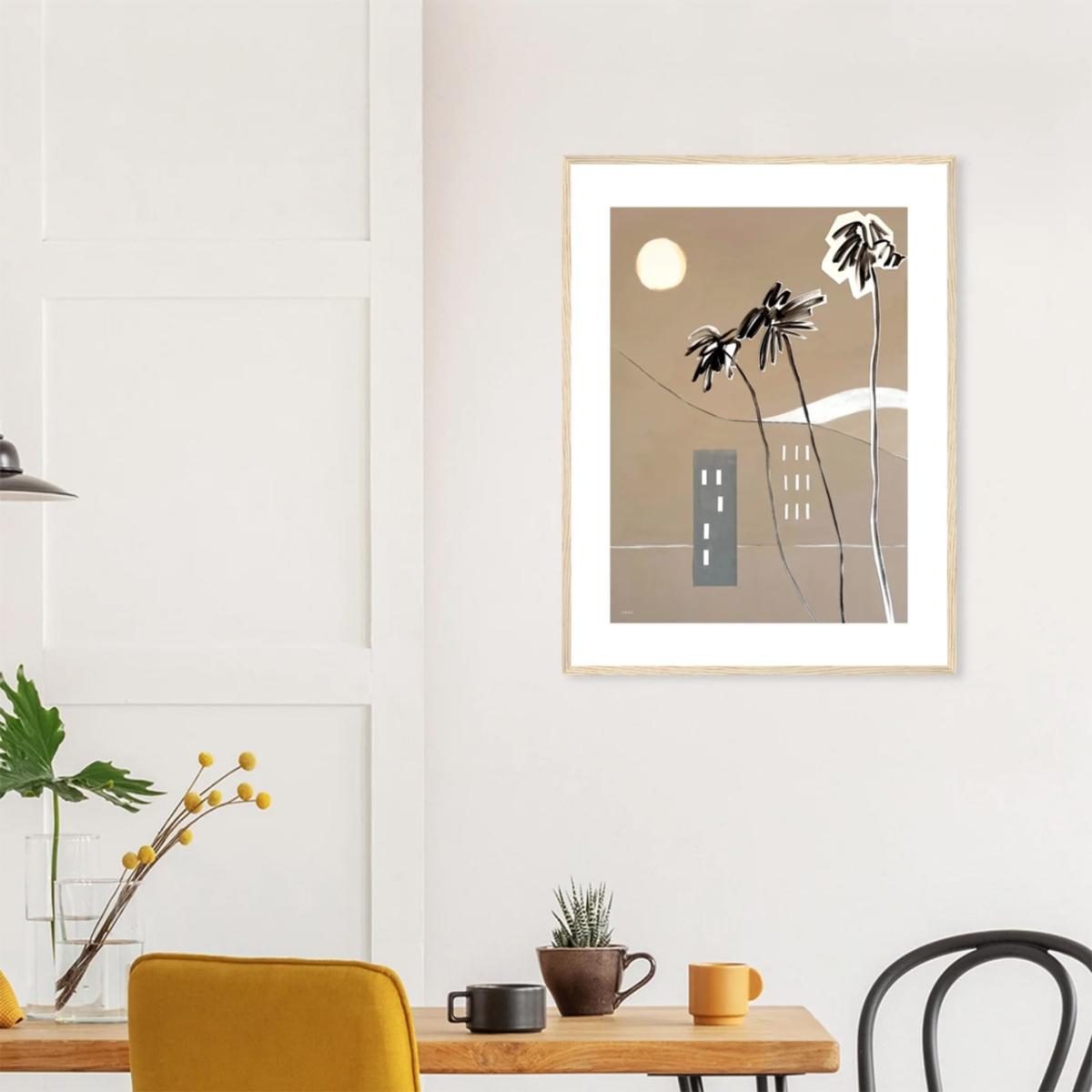 Black / Neutrals French Riviera Art Print: Snowy Alps And Palm Trees Overlooking The Mediterranean Sea Poster | A3 | 297 X 420Mm | Awol – image 9