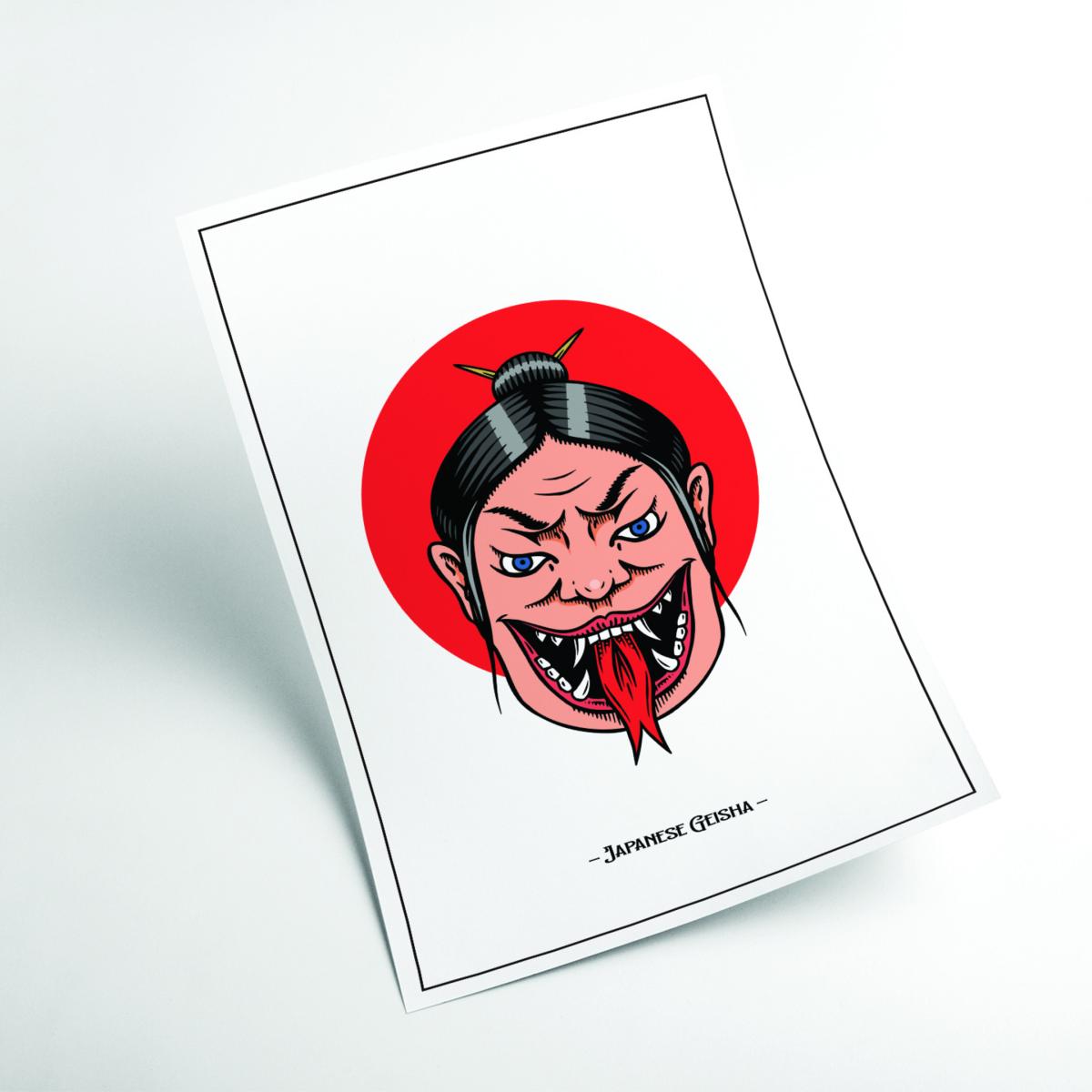 Red Japanese Geisha A1 594 X 841Mm Stanley Print House – image 2