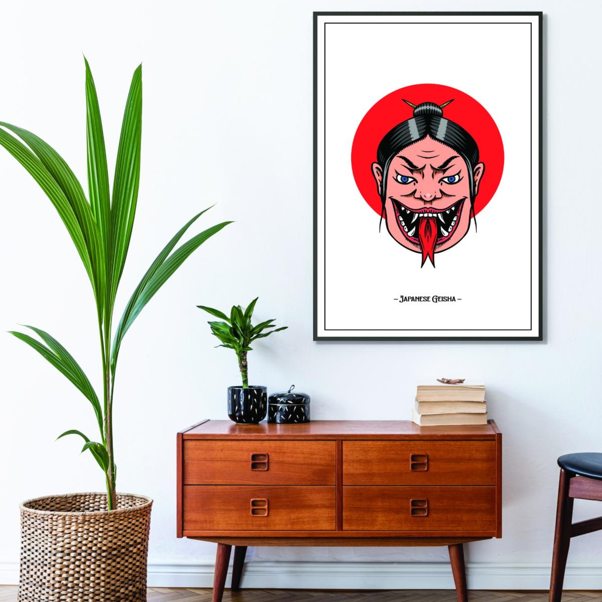 Red Japanese Geisha A1 594 X 841Mm Stanley Print House – image 3