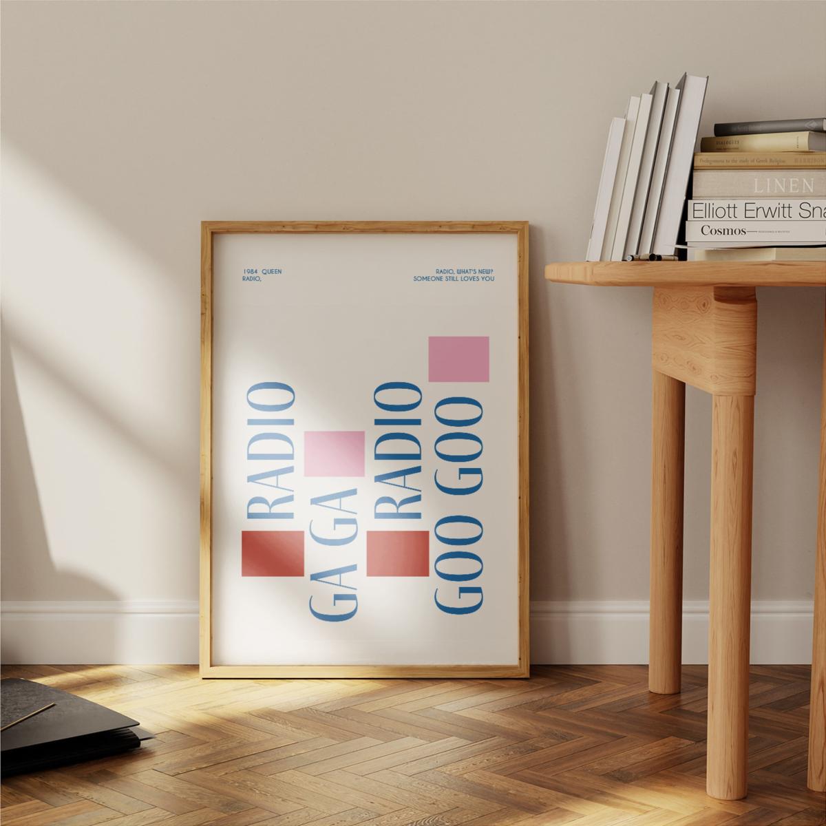 Blue / Pink / Purple Radio Ga Ga Queen 1980S Inspired Retro Giclée Art Print A3 A3 297 X 420Mm Fanclub – image 2