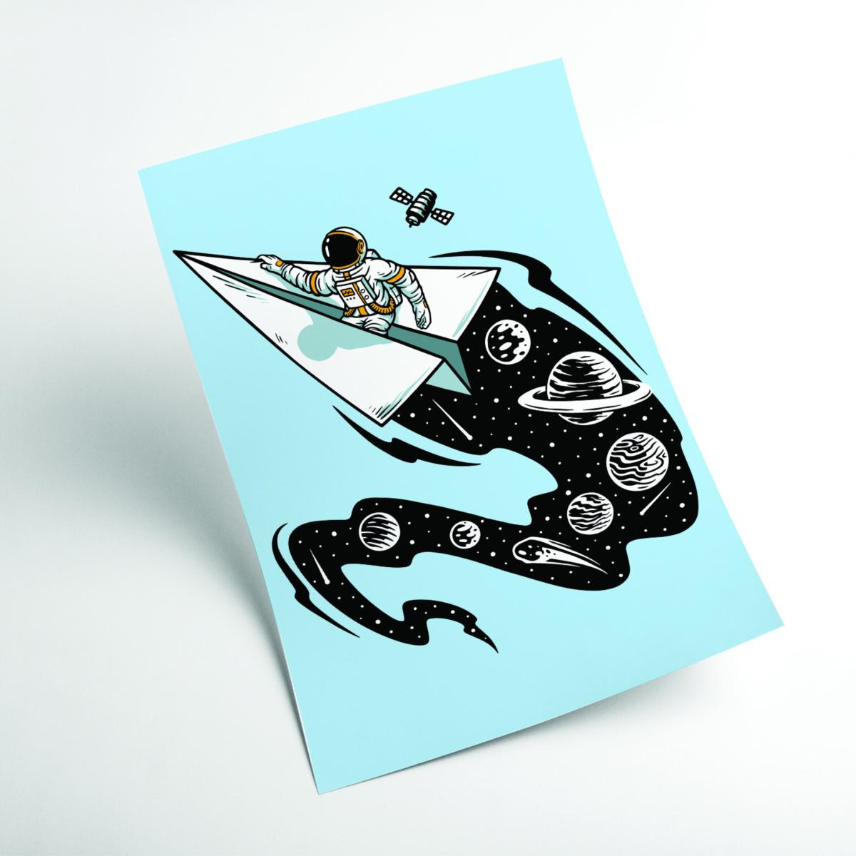 Blue Flying Thru Space A1 594 X 841Mm Stanley Print House – image 2