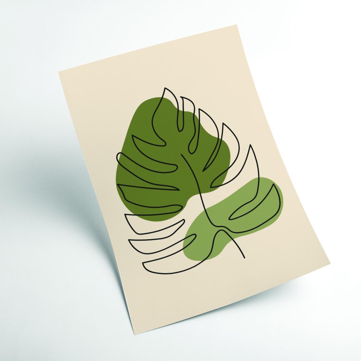 Green Abstract One Line Leaf Drawing Ii Large Stanley Print House – image 2