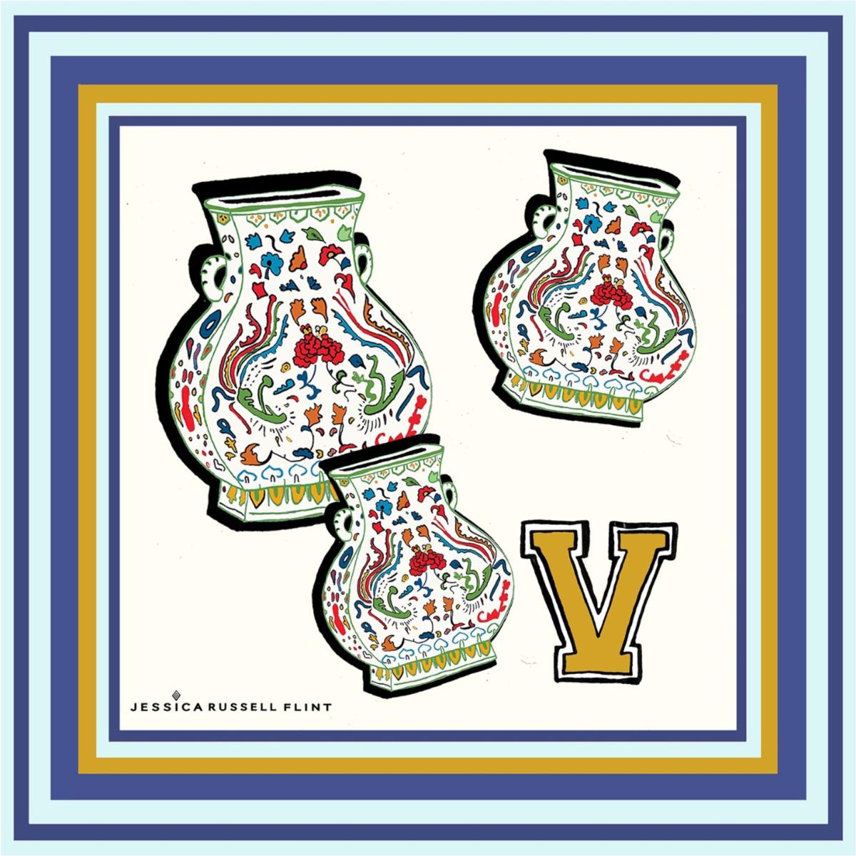 V For Vase Alphabet Print Jessica Russell Flint