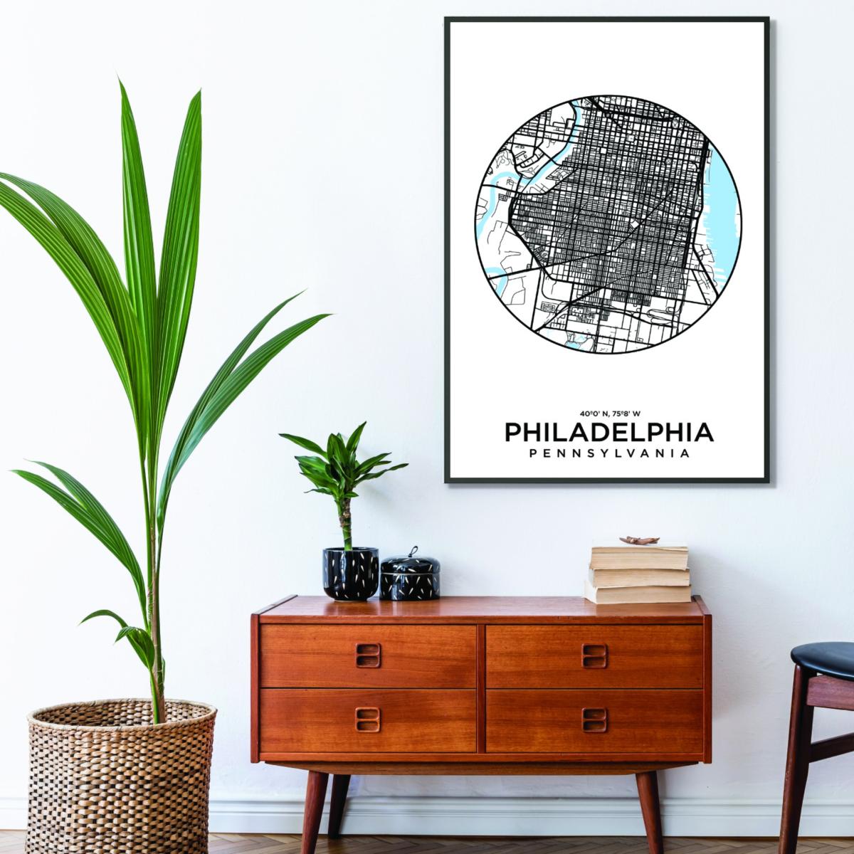 Blue Map Of Philiadelphia Large Stanley Print House – image 3