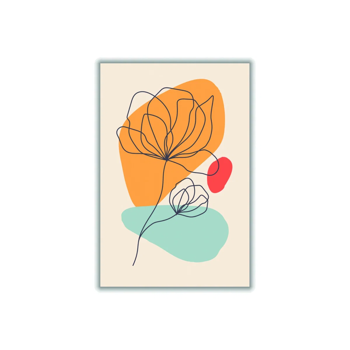 Yellow / Orange Abstract Botanical 3 Extra Small Stanley Print House – image 1