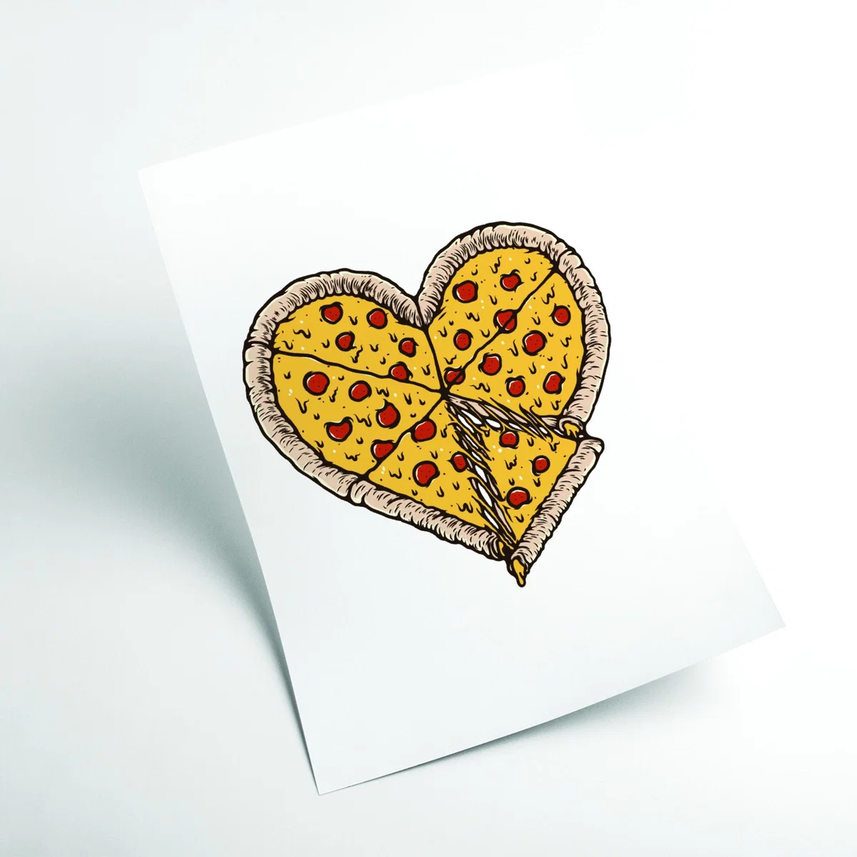 Yellow / Orange I Love Pizza A3 297 X 420Mm Stanley Print House – image 2