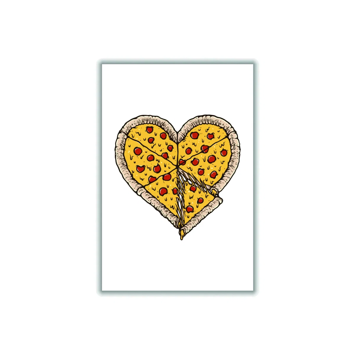 Yellow / Orange I Love Pizza A3 297 X 420Mm Stanley Print House – image 1