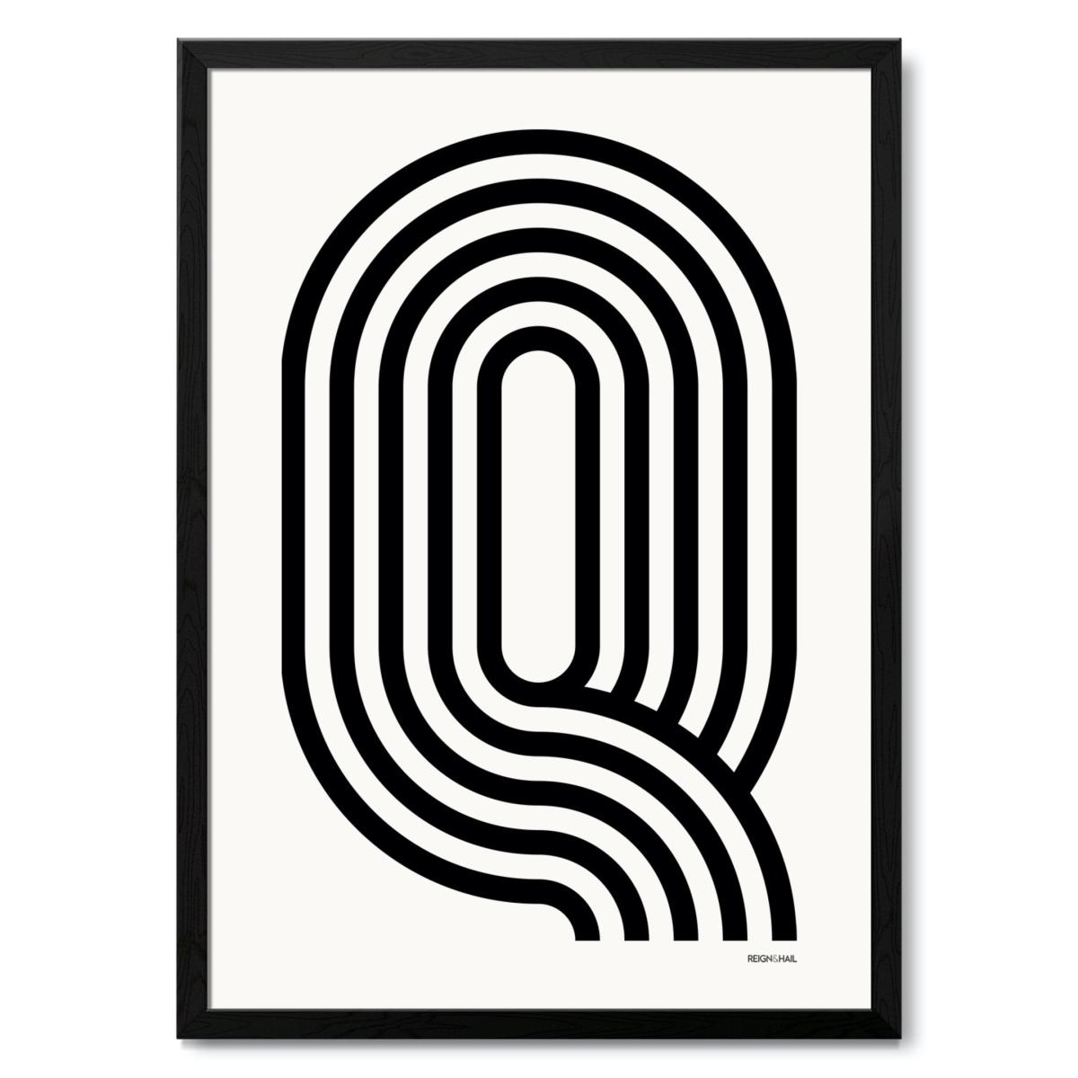 Geometric Typography Print ‘A-Z' A2 420 X 594Mm Reign & Hail – image 21