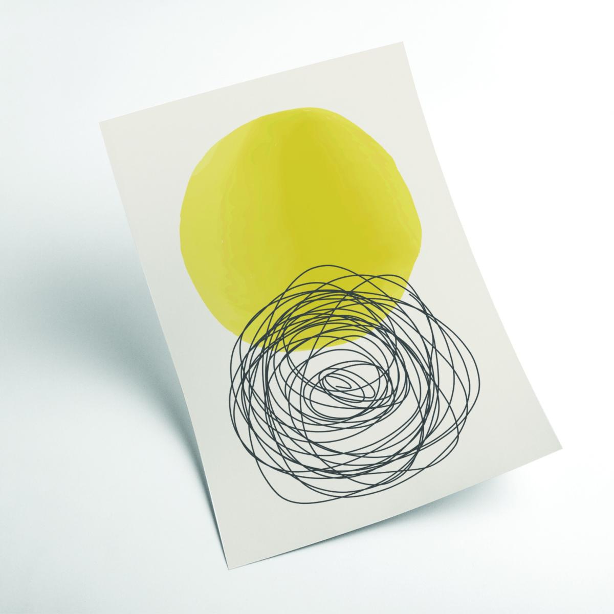 Yellow / Orange Yellow Watercolor Shapes Series #3 A2 420 X 594Mm Stanley Print House – image 2
