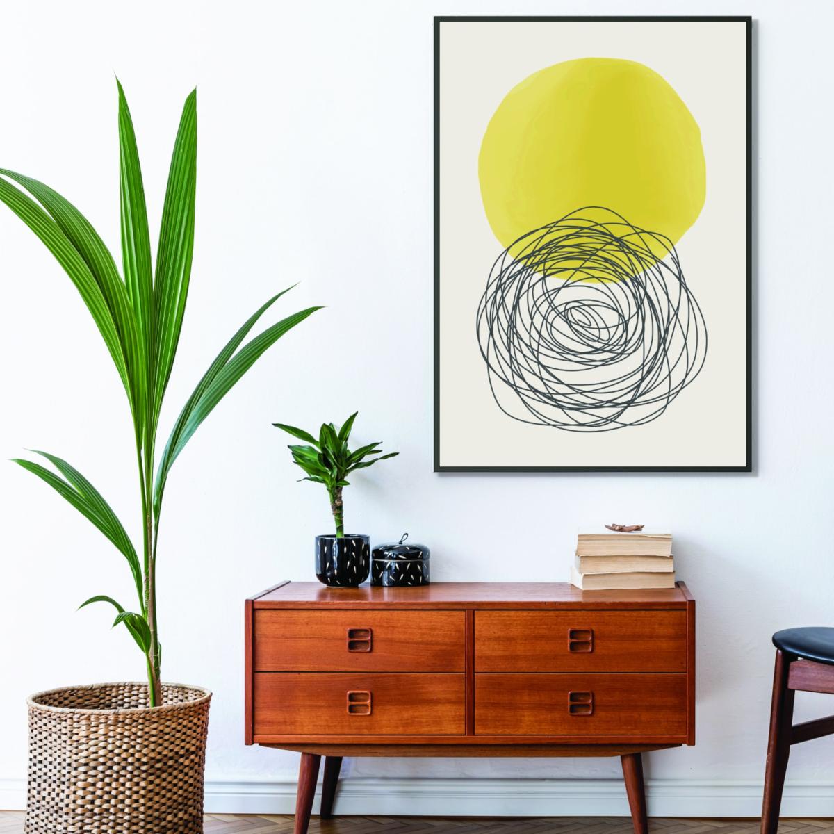 Yellow / Orange Yellow Watercolor Shapes Series #3 A2 420 X 594Mm Stanley Print House – image 3