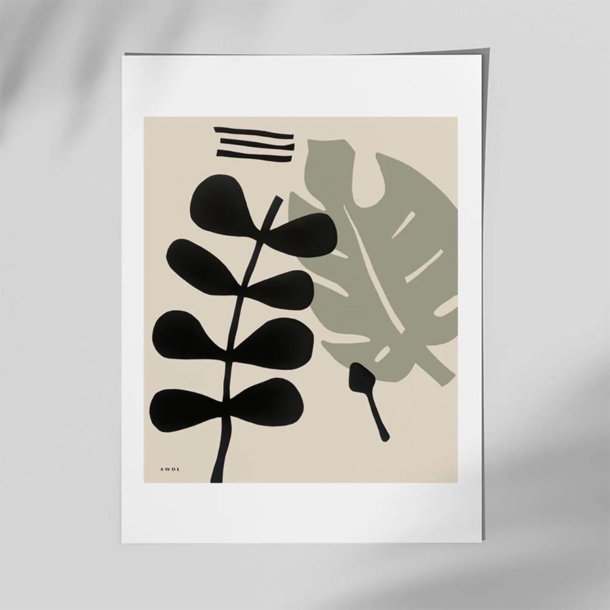 Neutrals / Black / Green Mediterranean Garden: Minimalist Plant Art Print, Part Two | Awol – image 2