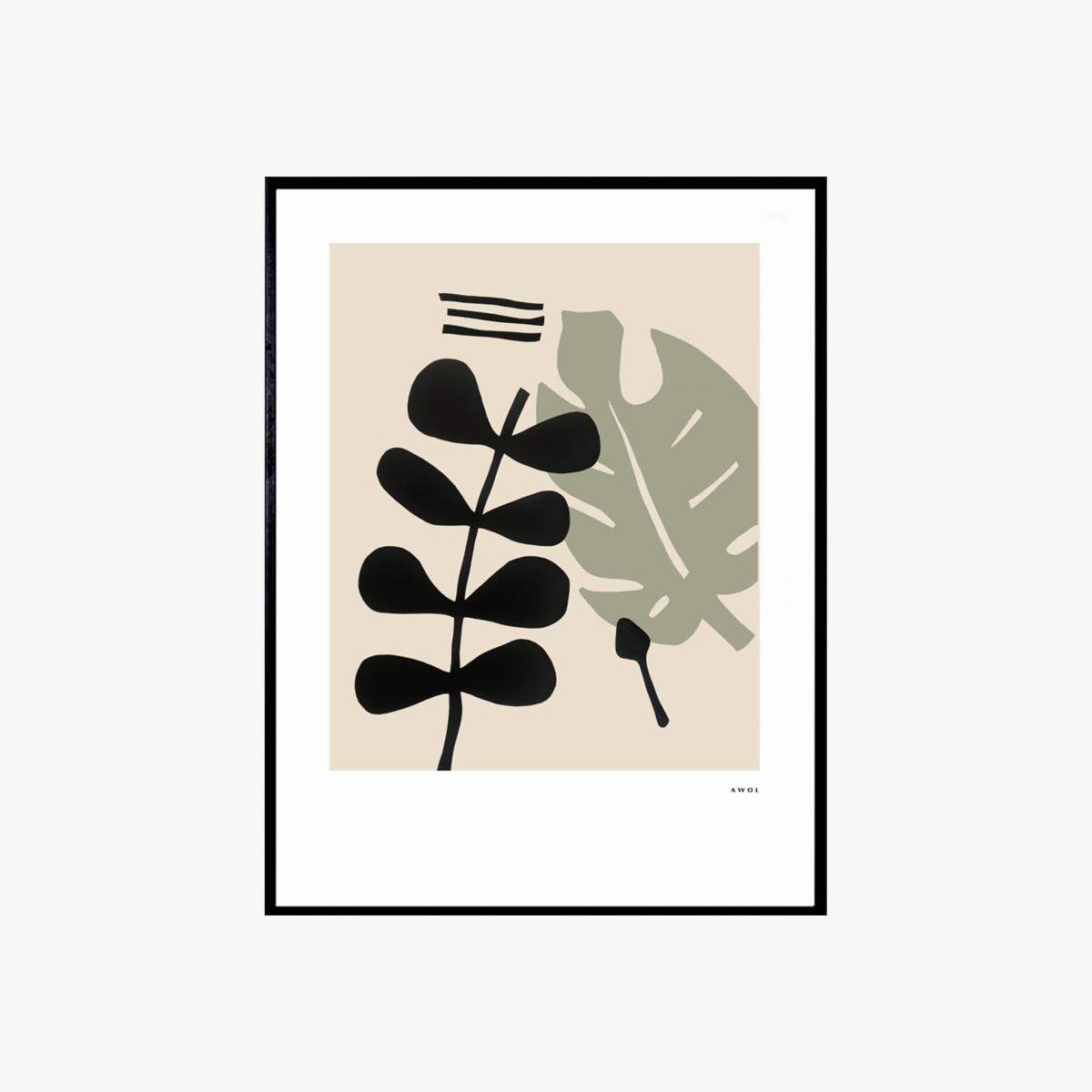 Neutrals / Black / Green Mediterranean Garden: Minimalist Plant Art Print, Part Two | Awol – image 1