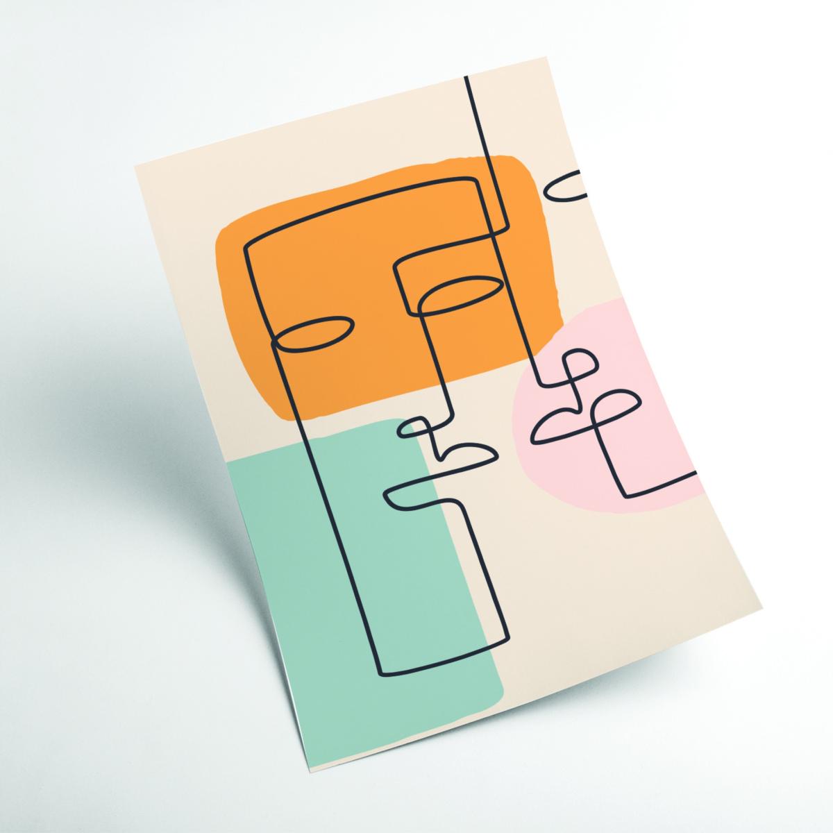 Yellow / Orange Abstract Color Faces #3 Small Stanley Print House – image 2
