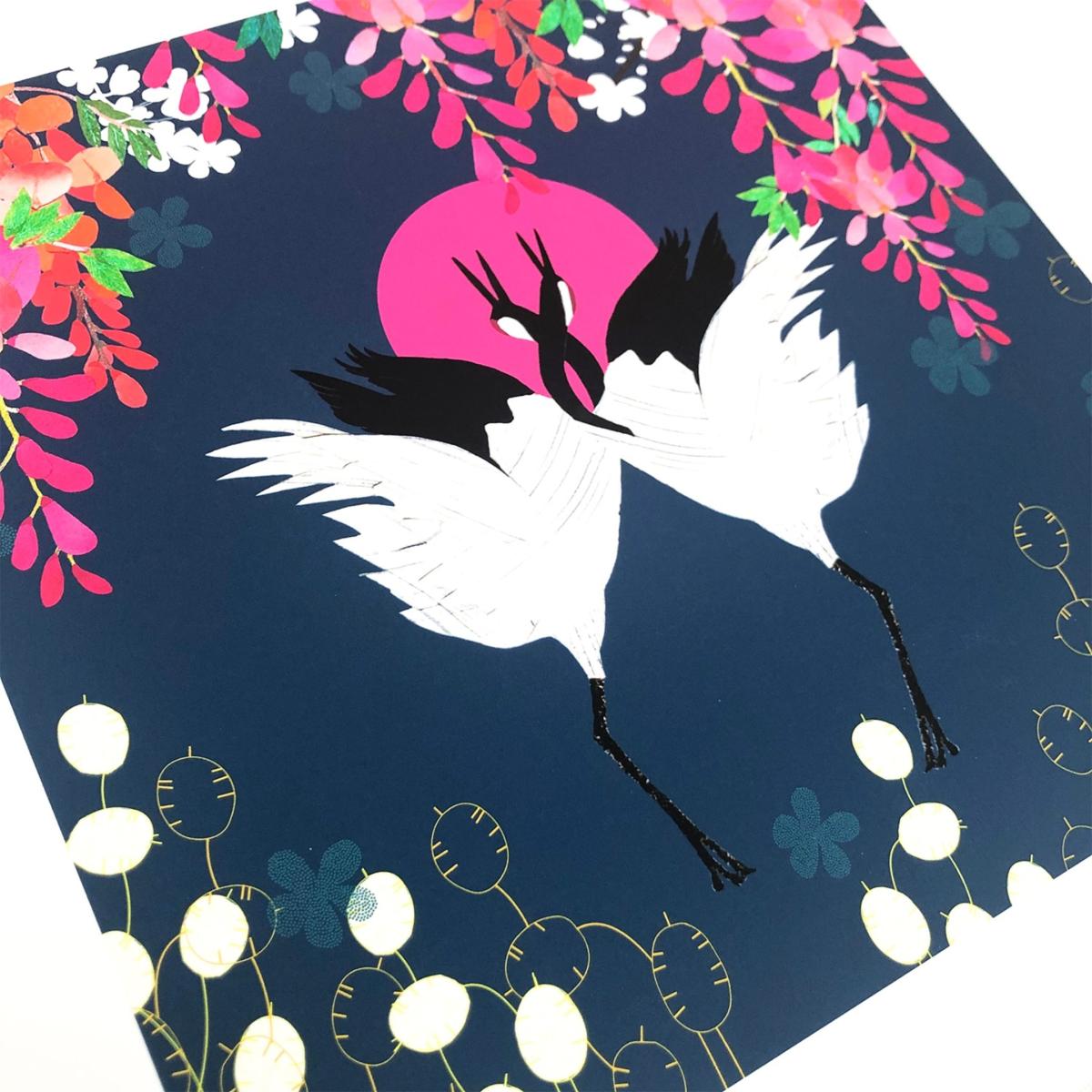 Giclee Fine Art Print - Cranes & Wisteria Amanda West – image 2