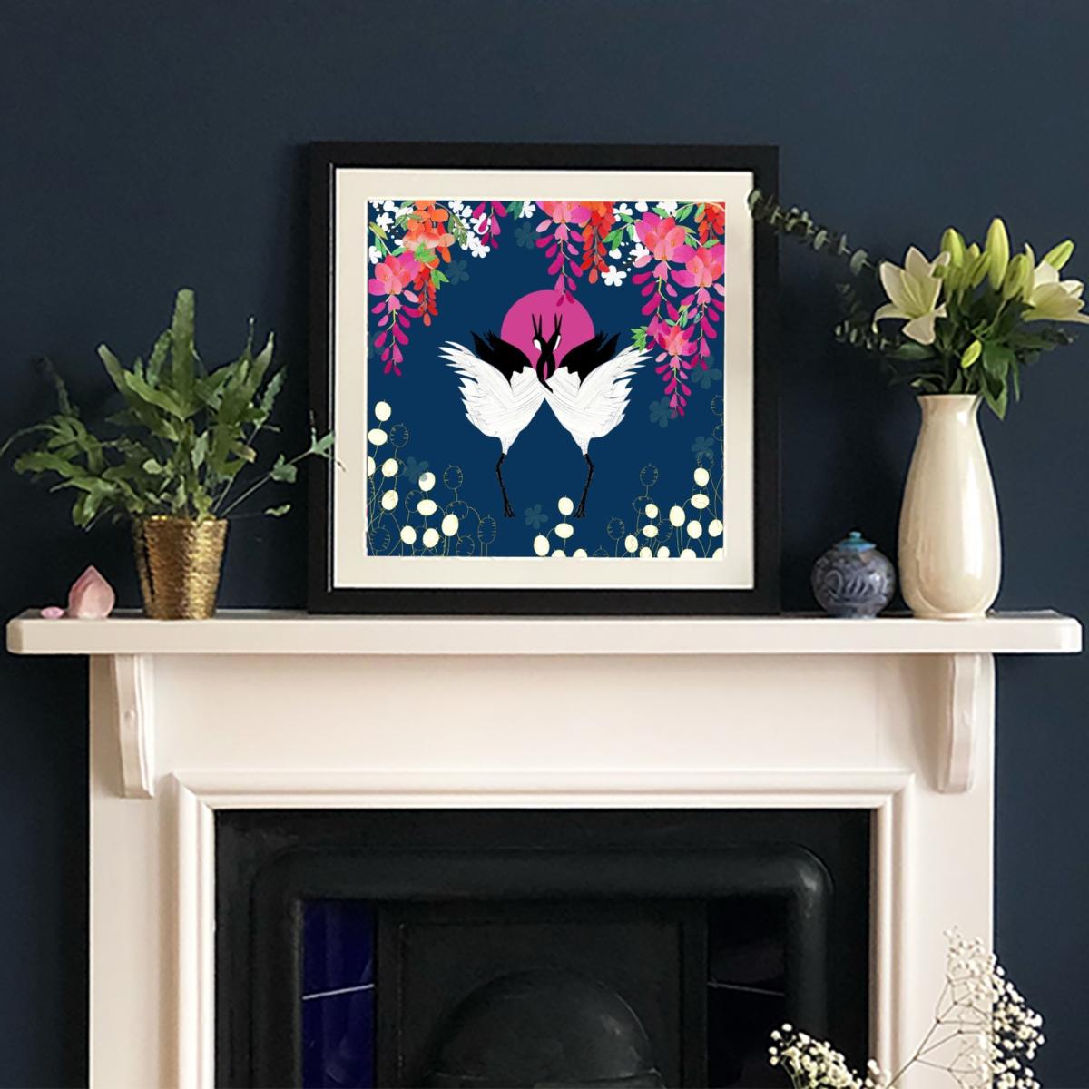 Giclee Fine Art Print - Cranes & Wisteria Amanda West – image 3
