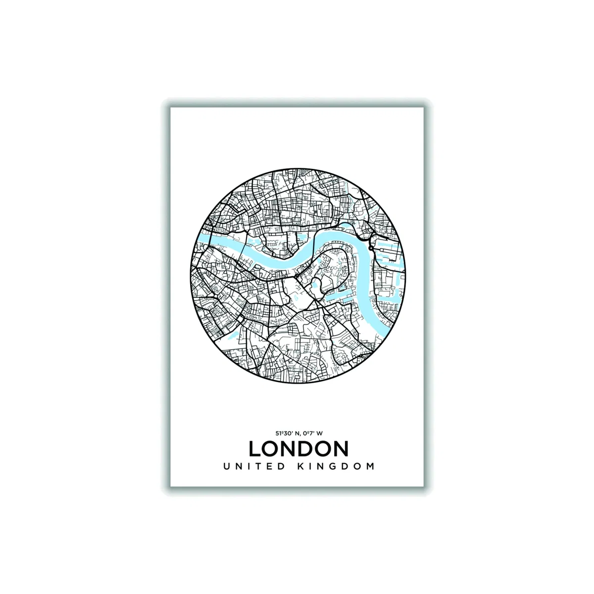 Blue Map Of London Medium Stanley Print House – image 1