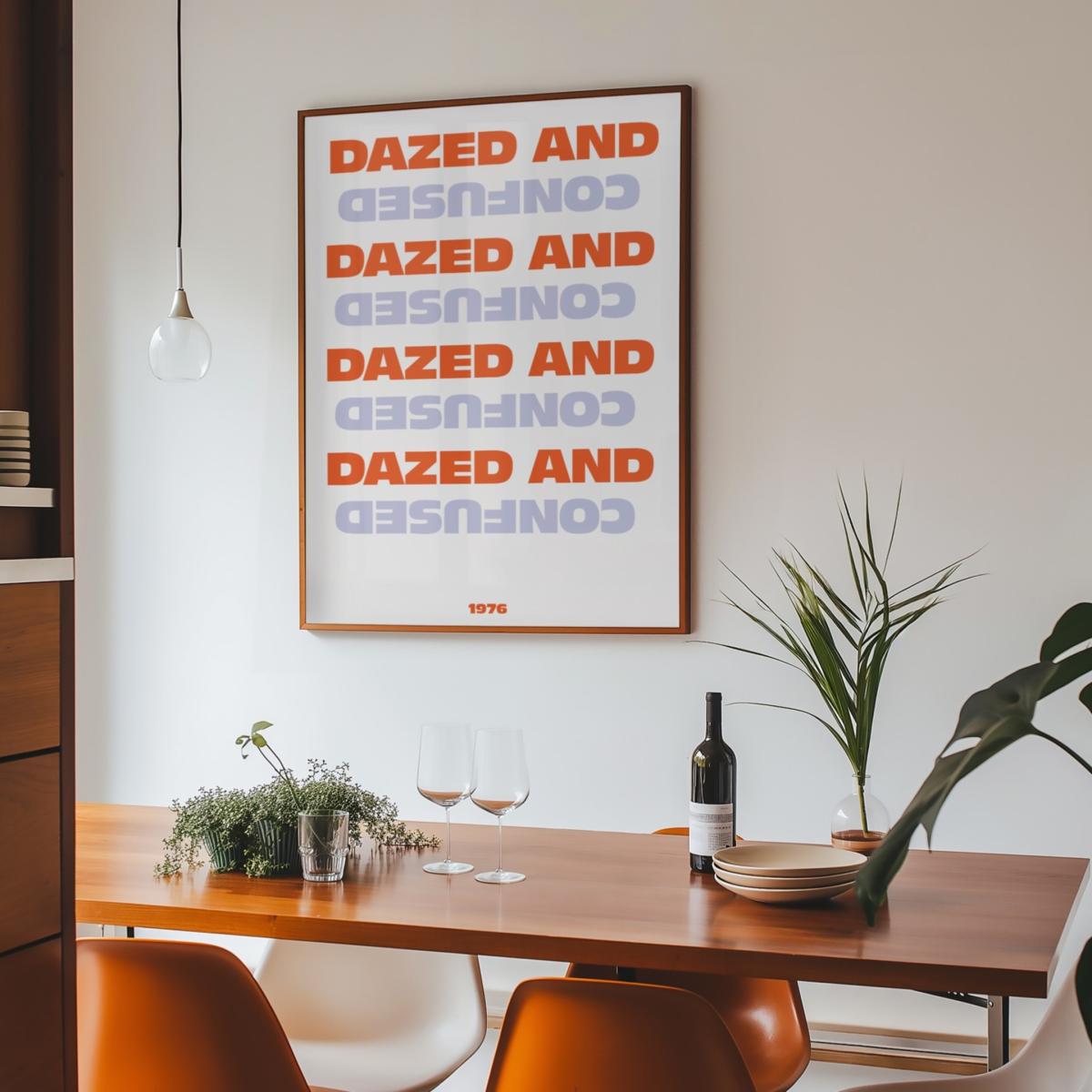 Blue / Red Dazed And Confused Retro Typography Art Print | A3 | 297 X 420Mm | Fanclub – image 2