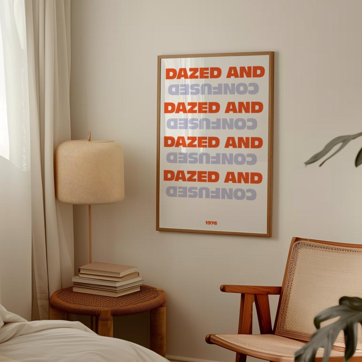 Blue / Red Dazed And Confused Retro Typography Art Print | A3 | 297 X 420Mm | Fanclub – image 3