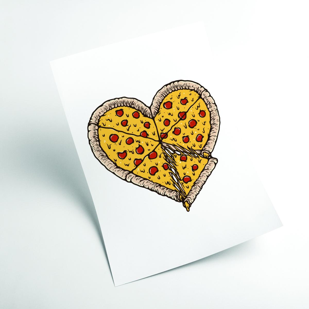 Yellow / Orange I Love Pizza A1 594 X 841Mm Stanley Print House – image 2